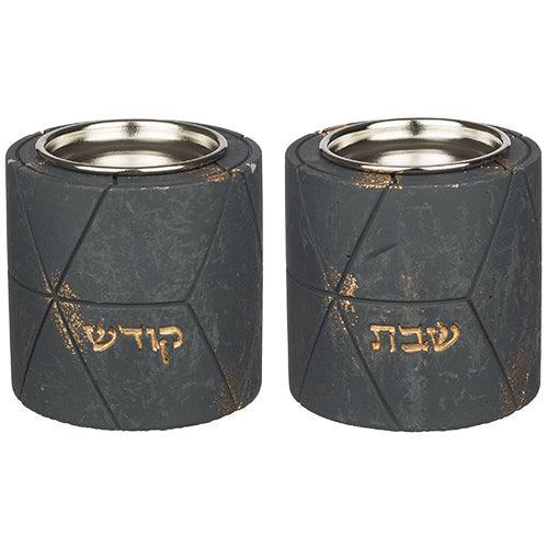 Pair of Concrete polymer Candlesticks 5.5 cm
