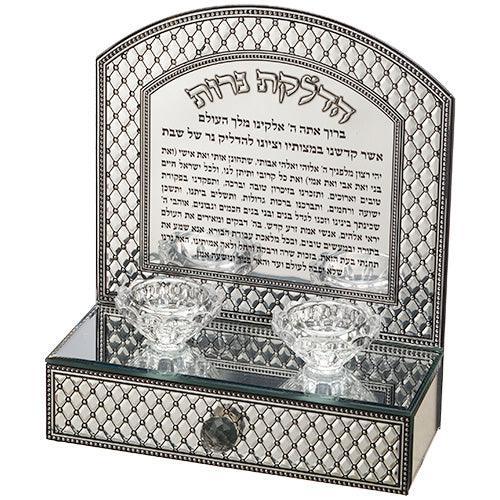 GLASS CANDLESTICKS 25*22 CM WITH DRAWER