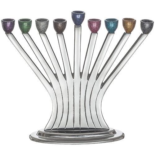 Aluminum Menorah 26*33 cm with Multicolored Branches