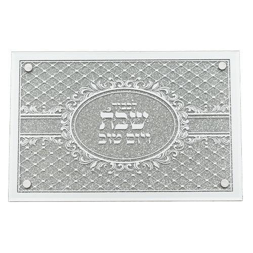 Elegant Glass Tray with Mirror and Glitter 35X23 cm