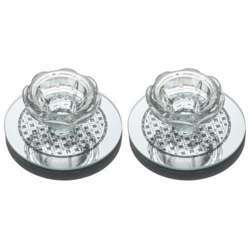 Glass Candlesticks with Stones 11 cm- Ornaments