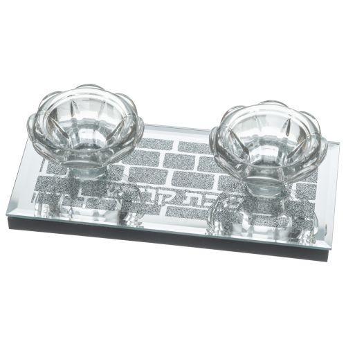 Glass Candlesticks with Stones 20*9.5 cm- Kotel