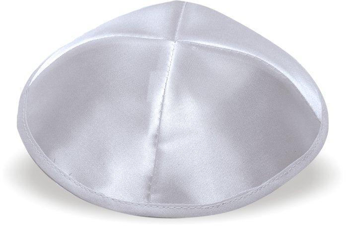 Silver Satin Kippah 20cm