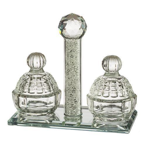 Crystal Saltie 12*11 cm with Glass Chips