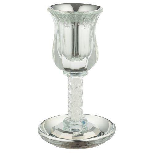 Crystal Kiddush Cup 19 cm with Stones contain 100ml / 3.4oz
