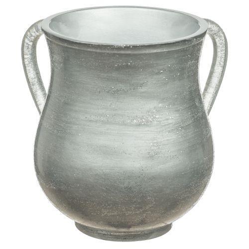 Polyresin Washing Cup 14 cm- Glitter Silver
