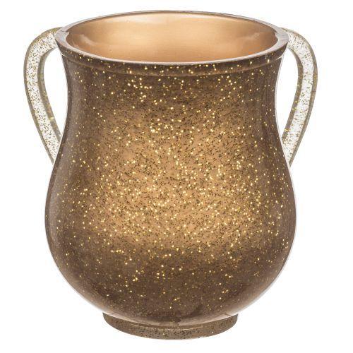 Polyresin Washing Cup 14 cm- Glitter Gold