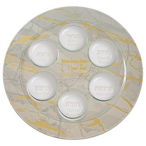 GLASS PASSOVER PLATE 35 CM