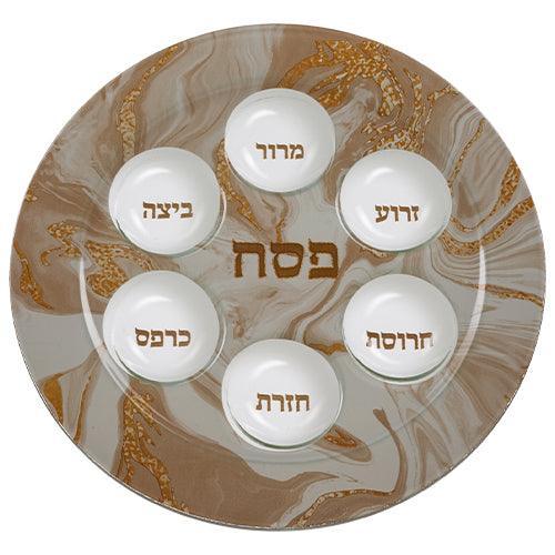 Glass Passover Plate 35 cm