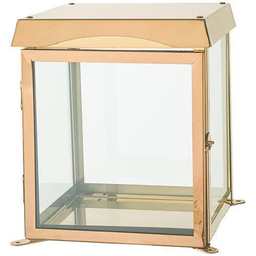 Metal with Glass Memorial Candle Holder 18*22 cm- Gold Finish