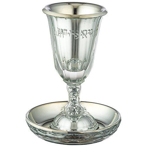 Crystal Kiddush Cup with leg 14 cm contain 100ml / 3.4oz