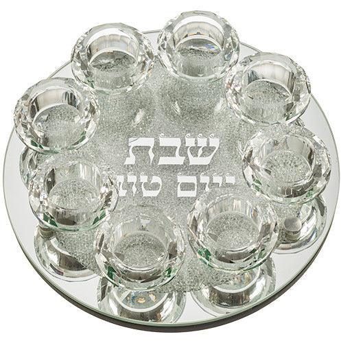 Crystal 8 Brenches Candlesticks 25 cm with Stones