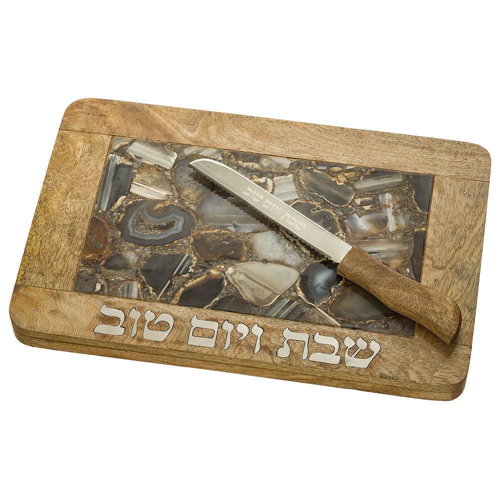 Challah Tray with Knife 41x27 cm