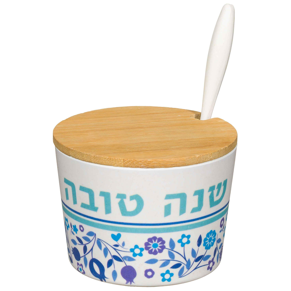 Bamboo Honey Dish "Shana Tovah"- 6.5 cm