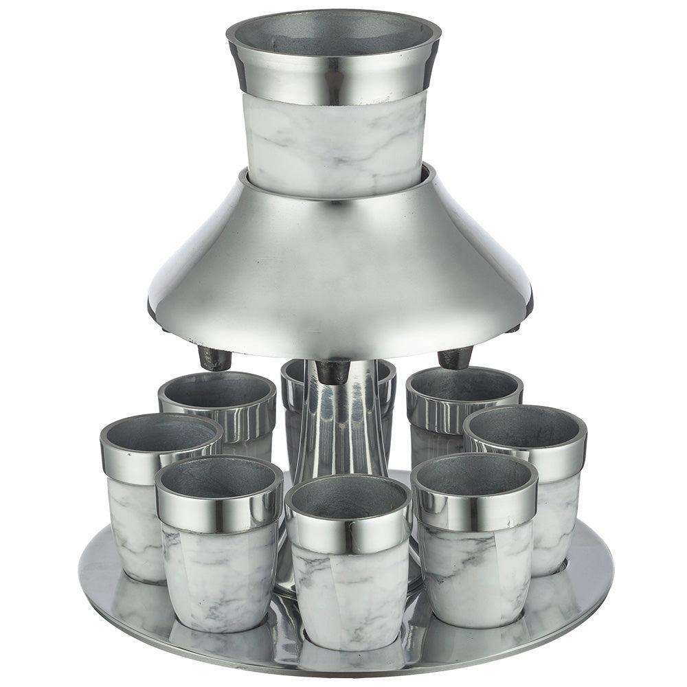Aluminum Wine Divider with 8 Small Cups 21 cm - Marble