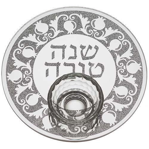 Glass Honey Dish 19 cm with Spoon