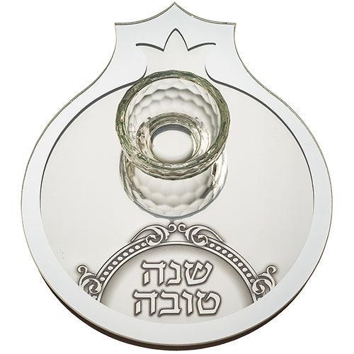Glass Honey Dish 23*19 cm with Plaque