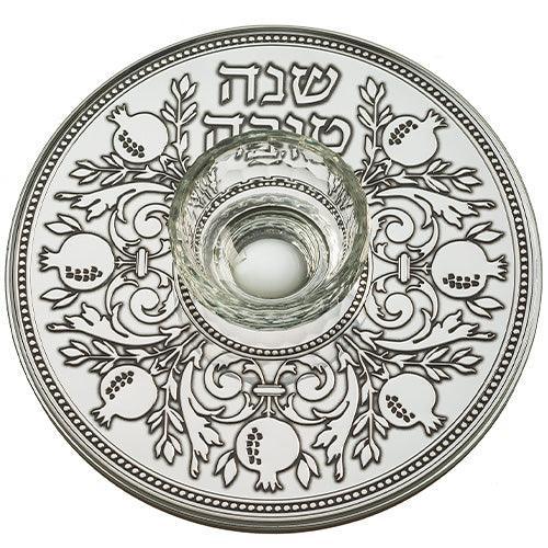 Glass Honey Dish 23*19 cm with Plaque