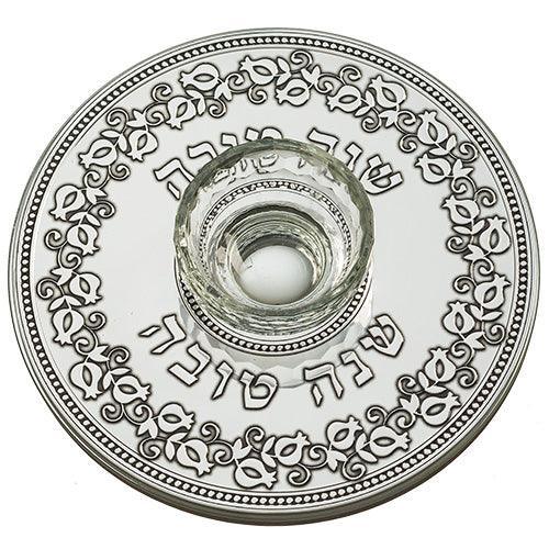 Glass Honey Dish 23*19 cm with Plaque