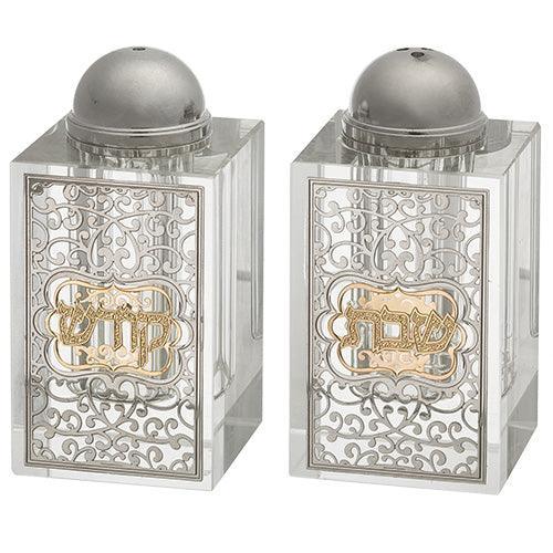Crystal Salt Shaker 8*4 cm with Laser Cut Plaque- Ornaments