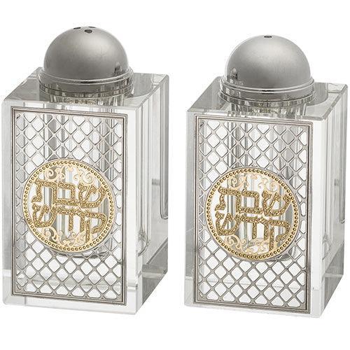 Crystal Salt Shaker 8*4 cm with Laser Cut Plaque- Ornaments