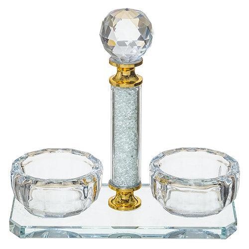 Crystal Saltie 13x13 cm with Glass Chips