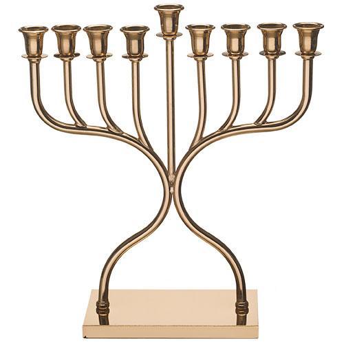 Metal Menorah 36 cm- Golden Finish