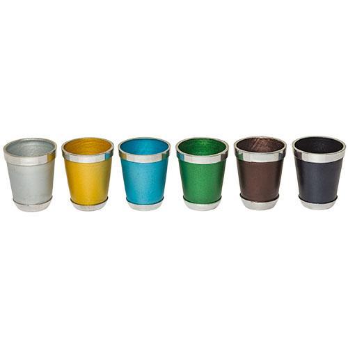 Aluminum Liquer Set with 6 Colorful Cups 5 cm