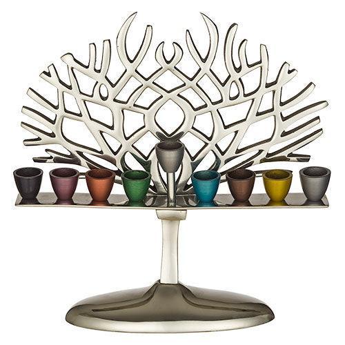 Aluminum Hanukkiah 32*29 cm with Colorful Branches