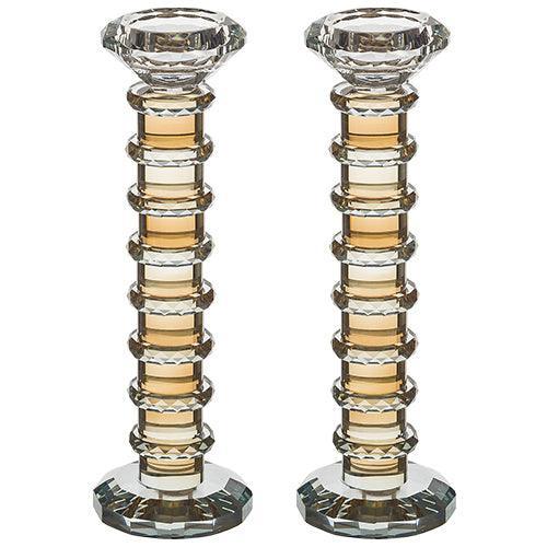Pair of Crystal Elegant Candlesticks 22.5 cm