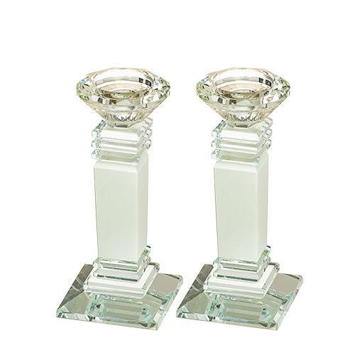 Pair of Crystal Elegant Candlesticks 16 cm
