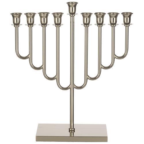 Metal Menorah 36 cm- Nickel Finish