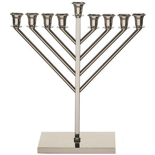 Metal &quot;Chabad&quot; Menorah 36 cm- Nickel Finish