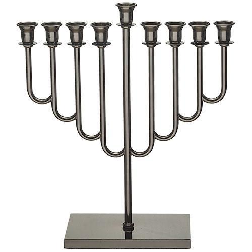 Metal Menorah 36 cm- Blackened Nickel Finish