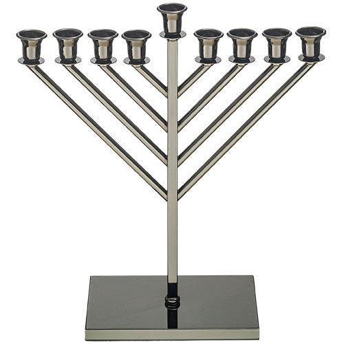 Metal "Chabad" Menorah 36 cm- Blackened Nickel Finish