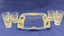 Lily Art Glass Shot Glass Set W/ Tray