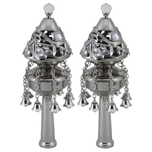 Pair Of Rimonim For Torah 26cm- Silver