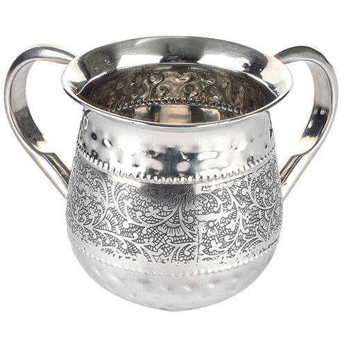 Stainless Steel Washing Cup 12cm- Silver Dotted Design