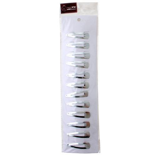 Extra Durable Kippah Clips Black (12 Pcs)- Silver