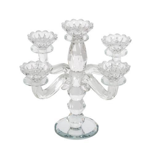 Elegant Crystal 5 Branch Candlesticks 25 Cm