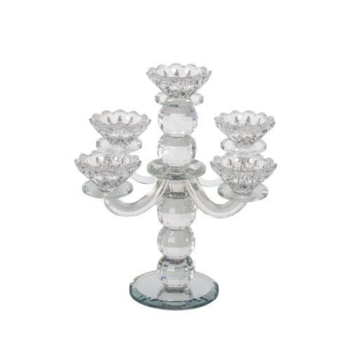Elegant Crystal 5 Branch Candlesticks 25 Cm
