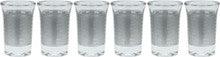 Set Of 6 River Kiddush Cups-Silver Glass