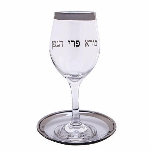GLASS KIDDUSH CUP 21 CM - SLV contain290ml /9.8oz