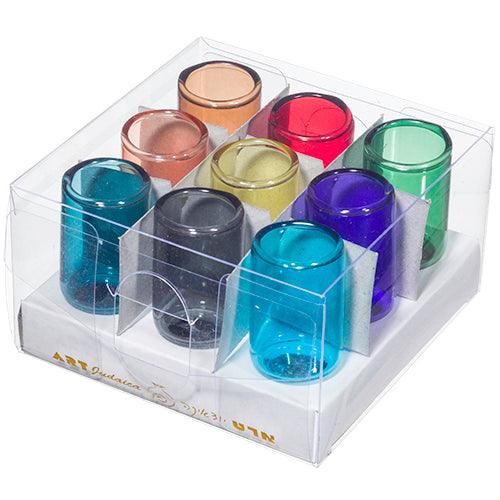 Glass Colorful Oil Cups 4.7*2.5 Cm- Pack Of 9