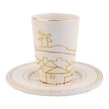 Porcelain Cup with Coaster Golden Design