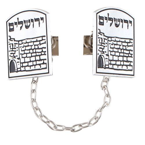 Nickel Tallit Clips With Chain