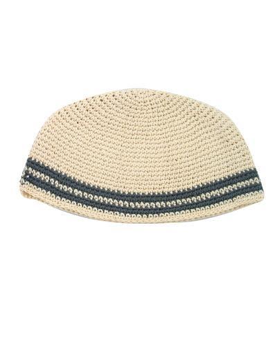 Frik Kippah Beige Finish Grey 23 cm