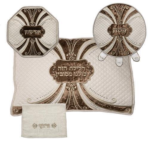 Brockett & Velvet Passover 4 Pcs Set: Passover, Afikoman & Pillow Covers With Towel