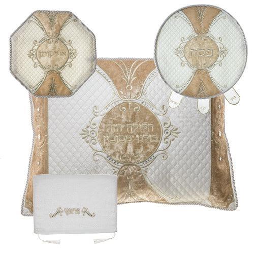 Brockett & Velvet Passover 4 Pcs Set: Passover, Afikoman & Pillow Covers With Towel