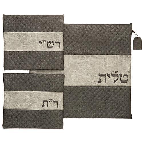 Leather Like Talit - Tefilin Set 41*38 cm with Embroidery